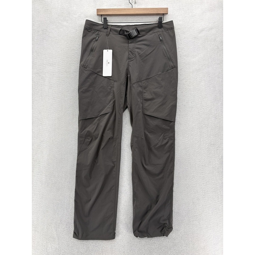 CRZ YOGA Hiking Pants Womens XL Green Stretch Zip Pockets Belt Trail Outdoor NWT